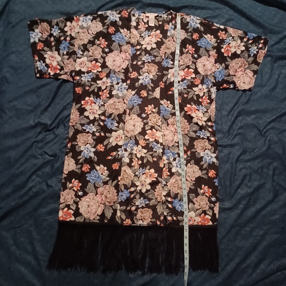 Carmen Marc Valvo Floral Open Front Duster • Robe • Cover Up • M/L - Picture 8 of 11